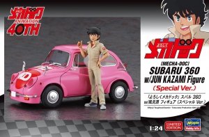 Hasegawa SP654-52454 Subaru 360 w/ Jun Kazami Figure (Special Ver.) Mecha-Doc (decals) (3d-printed lamps and front spoiler) 1/24