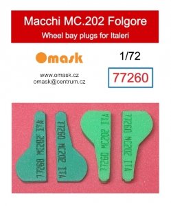 Omask 77260 Macchi MC.202 Folgore wheel bay plugs (for Italeri) EVA foam masks 1/72