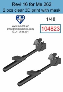 Omask 104823 Revi 16 for Me 262 Clear 3D Print (2 pcs) 1/48