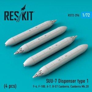 RESKIT RS72-0296 SUU-7 Dispenser type 1 (4 pcs) 1/72