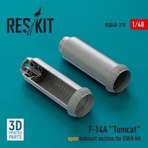 RESKIT RSU48-0370 F-14A Tomcat open exhaust nozzles for GWH kit (3D Printed) 1/48