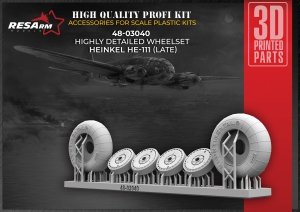 RESArm 48-03040 HE 111 LATE - Wheels under load (3D resin printing) 1/48