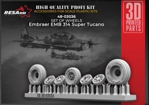 RESArm 48-03036 SUPER TUCANO - Wheels under load (3D resin printing) 1/48