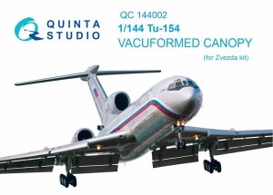 Quinta Studio QC144002 Tu-154 vacuuformed clear canopy (for Zvezda kit) 1/144