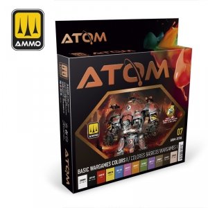 AMMO of Mig Jimenez ATOM 20706 Basic Wargames Colors I Set 12 x 20 ml 