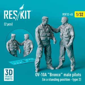 RESKIT RSF32-0045 OV-10A Bronco male pilots (in a standing position - type 2) (2 pcs) (3D Printed) 1/32