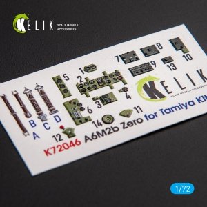 KELIK K72046 A6M2B ZERO - INTERIOR 3D DECALS FOR TAMIYA KIT 1/72