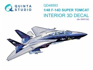 Quinta Studio QD48593 F-14D Super Tomcat 3D-Printed & coloured Interior on decal paper (GWH) 1/48
