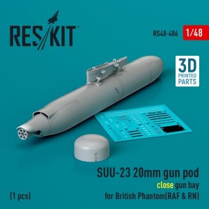 RESKIT RS48-0485 Mark 4 20mm gun pod (1 pcs) (3D Printed) 1/48