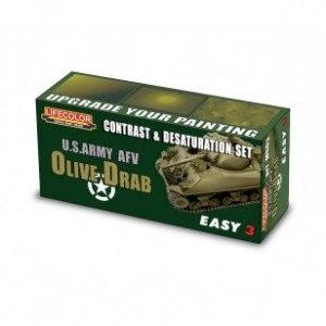 Lifecolor MS03 Acrylic paint Set Olive Drab 3x22ml
