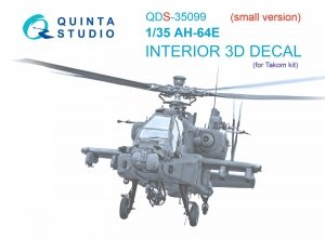 Quinta Studio QDS-35099 AH-64E 3D-Printed & coloured Interior on decal paper (Takom) (Small version) 1/35