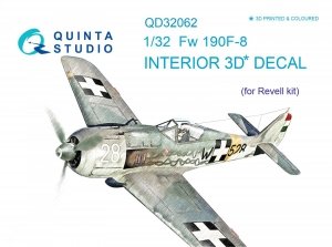 Quinta Studio QD32062 Fw 190F-8 3D-Printed & coloured Interior on decal paper (for Revell kit) 1/32