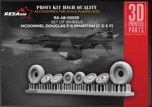 RESArm 48-03029 F 4 PHANTOM C D E F - Wheels under load (3D resin printing) 1/48
