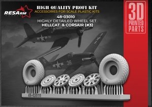 RESArm 48-03010 HELLCAT CORSAIR VAR 3 - Wheels under load (3D resin printing) 1/48