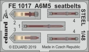 Eduard FE1017 A6M5 seatbelts STEEL TAMIYA 1/48