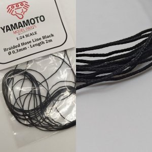 Yamamoto YMPTUN68 Braided Hose Line Black 0,3mm 2m 1/24