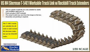 Gecko Models 35GM0094 US M4 Sherman T-54E1 Workable Track Link w/ Duckbill Track Extenders 1/35