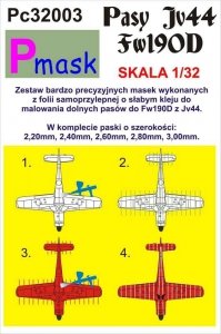 P-Mask PC32003 MASKI DO MALOWANIA DOLNYCH PASÓW FW190D JV44 (1:32)