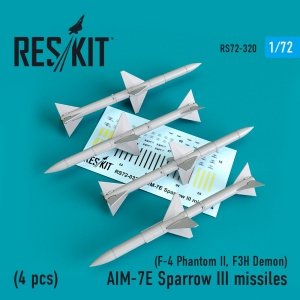 RESKIT RS72-0320 AIM-7E SPARROW III MISSILES (4PCS) 1/72