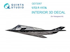 Quinta Studio QD72067 F-117A 3D-Printed & coloured Interior on decal paper (Hasegawa) 1/72