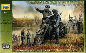 Zvezda 3632 German R-12 Heavy Motorcycle with rider and officer (1:35)