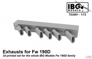 IBG 72U001 Exhausts for Fw 190D family 1/72