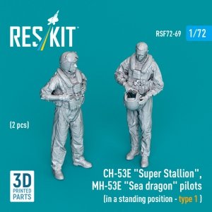 RESKIT RSF72-0069 CH-53E Super Stallion, MH-53E Sea dragon pilots (in a standing position - type 1) (2 pcs) (3D Printed) (1/72)