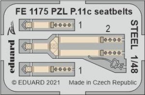 Eduard FE1175 PZL P.11c seatbelts STEEL ARMA HOBBY 1/48