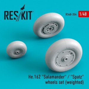 RESKIT RS48-0354 HE.162 SALAMANDER / SPATZ WHEELS SET (WEIGHTED) 1/48
