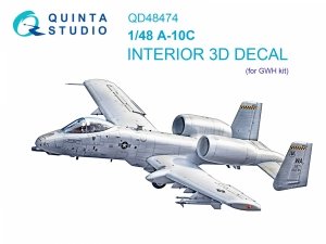 Quinta Studio QD48474 A-10C 3D-Printed coloured Interior on decal paper (GWH) 1/48