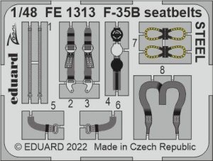 Eduard FE1313 F-35B seatbelts STEEL ITALERI 1/48