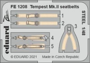 Eduard FE1208 Tempest Mk.II seatbelts STEEL EDUARD 1/48