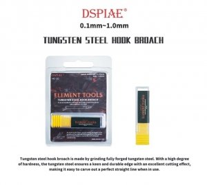 DSPIAE HC-09 0.9mm Tungsten Steel Hook Broach / Rysik ze stali wolframowej