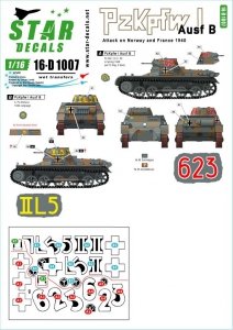 Star Decals 16-D1007 PzKpfw I Ausf B Attack on Norway and France 1940 1/16