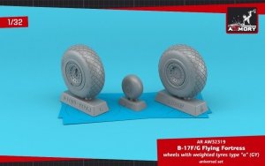 Armory Models AW32319 B-17F/G Flying Fortress wheels w/ weighted tyres type “a” (GY) 1/32