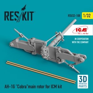 RESKIT RSU32-0108 AH-1G COBRAMAIN ROTOR FOR ICM KIT (3D PRINTED) 1/32