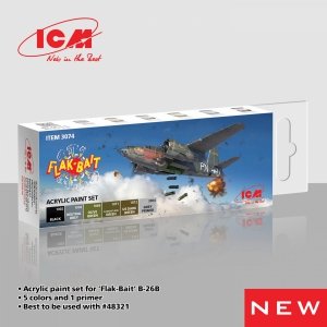 ICM 3074 Acrylic paint set for Flak Bait 12 ml х 6