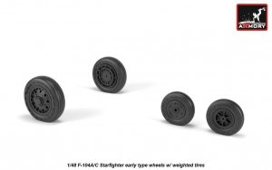 Armory Models AW48317 F-104A/C Starfighter early wheels, w/ optional nose wheels, weighted 1/48