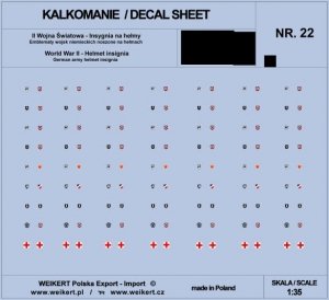 Weikert Decals DEC222 Emblematy na hełmy niemieckie - WAFFEN SS - vol. 22 1/35