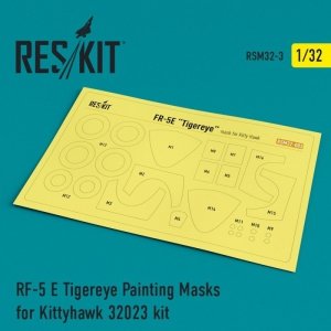 RESKIT RSM32-0003 RF-5 E Tigereye Painting Masks for Kittyhawk 32023 kit 1/32