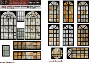 RT-Diorama 35754 Printed Accessories: Factory glass windows The Factory 1/35