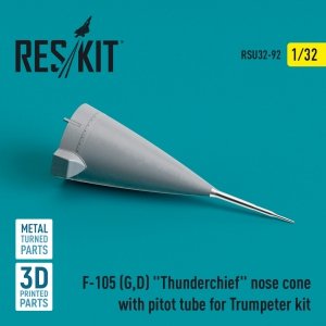 RESKIT RSU32-0092 F-105 (G,D) THUNDERCHIEF NOSE CONE WITH PITOT TUBE FOR TRUMPETER KIT (METAL & 3D PRINTED) 1/32