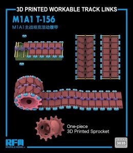 Rye Field Model 3035 3D Printed Workable Track Links M1A1 T-156 1/35