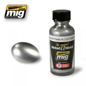AMMO of Mig Jimenez 8205 CHROME FOR PLASTIC ALC107 30ml