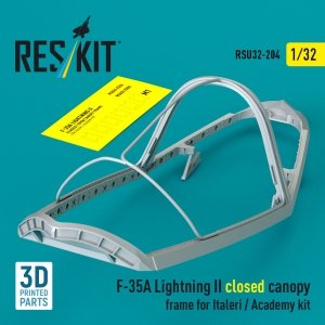 RESKIT RSU32-0204 F-35A Lightning II closed canopy frame for Italeri / Academy kit (3D Printed) (1/32)