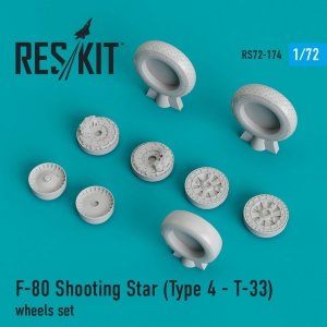 RESKIT RS72-0174 F-80 SHOOTING STAR (TYPE 4 - Т-33) WHEELS SET 1/72