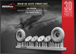 RESArm 48-03006 FW 190 VAR 1 - Wheels under load (3D resin printing) 1/48