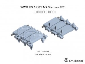 E.T. Model P35-089 WWII US ARMY M4 Sherman T62 Workable Track (3D Printed)  1/35