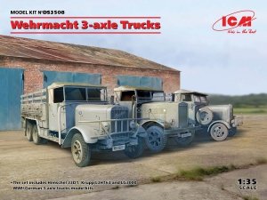 ICM DS3508 Wehrmacht 3-axle Trucks (Henschel 33D1, Krupp L3H163, LG3000) 1/35