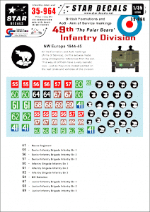 Star Decals 35-964 British 49th Infantry Division 1/35